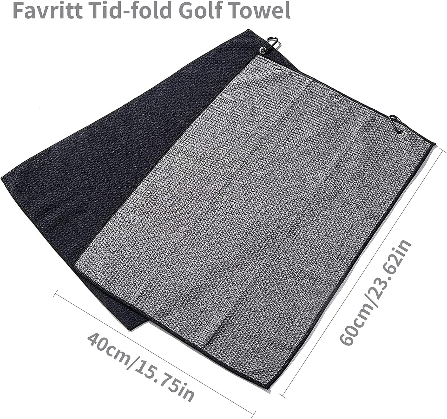 3 Pack Golf Towel Clean Set| Microfiber Waffle Pattern Tri-Fold Golf Towel | Brush Tool Kit with Club Groove Cleaner |Golf Accessories for Men, Women (Black/Gray Towel+ Gray Brush)