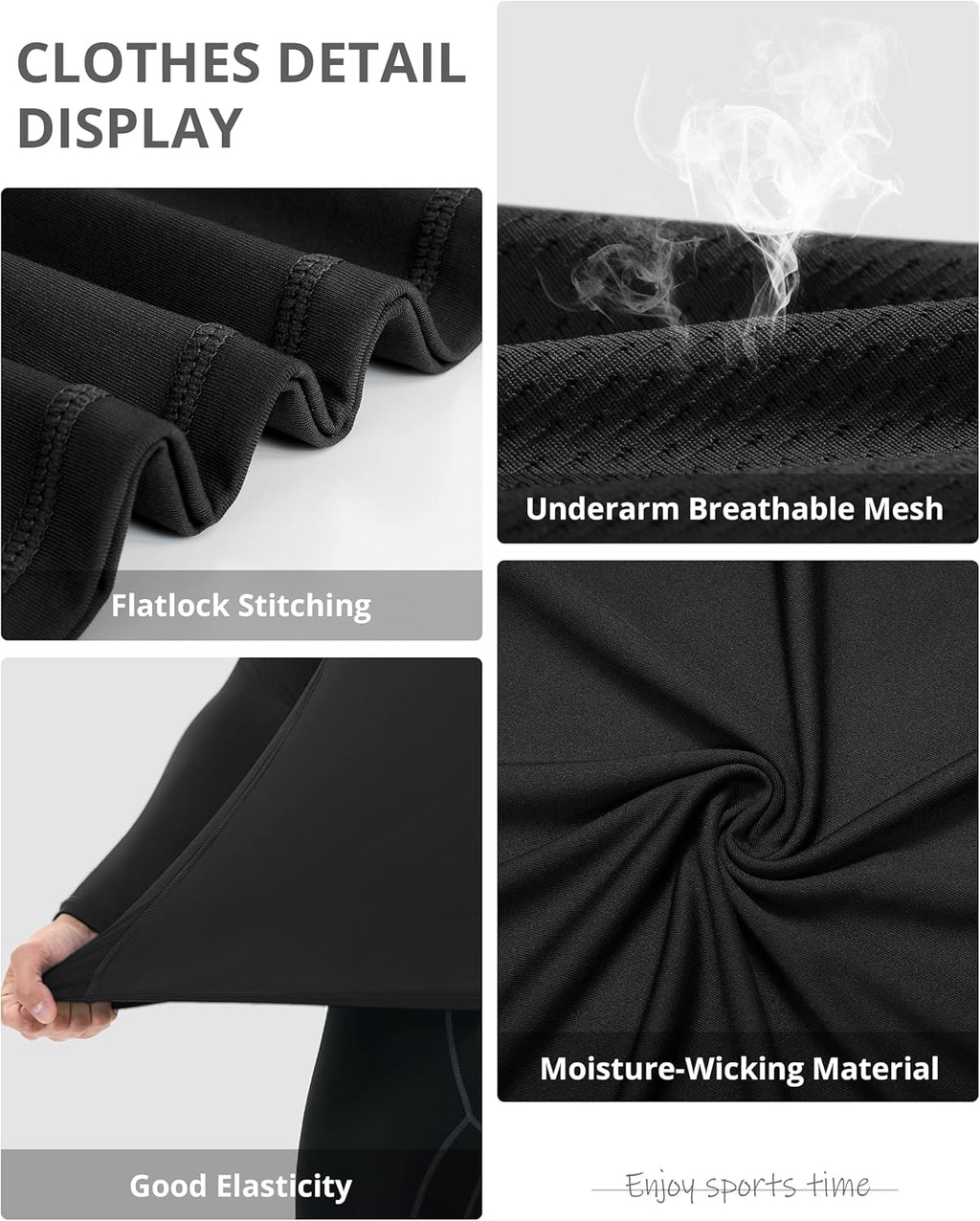 Compression Shirts for Men Long Sleeve Cool Dry Athletic Workout Tee Shirts Fishing Sun Shirts Sports Thermal Tights