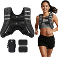 Weighted Vest,4Lb/6Lb/10Lb/12Lb/16Lb/20Lb/25Lb/30Lb Weight Vest with Reflective Stripe, Body Weight Vests Adjustable for Men, Women Workout, Strength Training, Running, Walking, Jogging