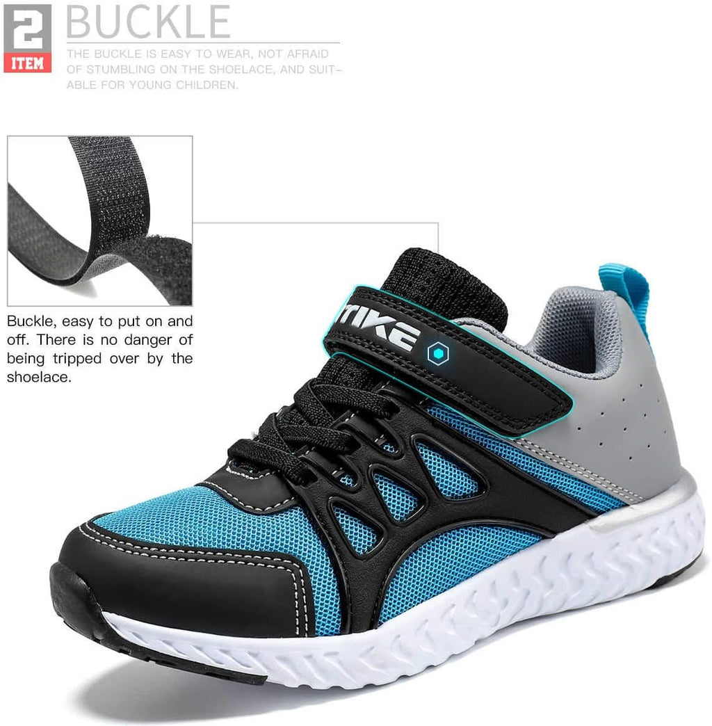 Kids Sneakers for Boys Girls Tennis Shoes Running Sneaker Lightweight Walking Shoes Athletic Air Shoes,Blue Orange,33 EU